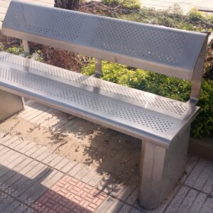 BANCA EN ACERO INOX CON ESPALDAR